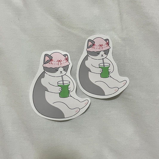 Matcha latte cat
